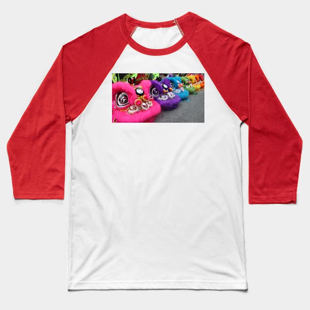 Colorful Chinese Dragon masks on a festival 2 Baseball T-Shirt by kall3bu